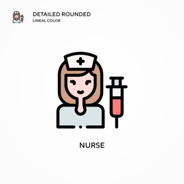 Hemşire vektör ikonu. Modern vektör illüstrasyon kavramları. Düzenlemesi ve kişiselleştirmesi kolay.