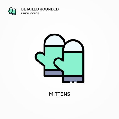 Mittens vektör simgesi. Modern vektör illüstrasyon kavramları. Düzenlemesi ve kişiselleştirmesi kolay.
