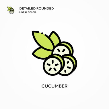 Salatalık vektör simgesi. Modern vektör illüstrasyon kavramları. Düzenlemesi ve kişiselleştirmesi kolay.