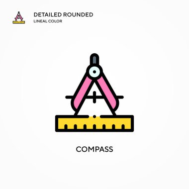 Pusula vektör simgesi. Modern vektör illüstrasyon kavramları. Düzenlemesi ve kişiselleştirmesi kolay.