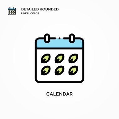 Takvim vektör simgesi. Modern vektör illüstrasyon kavramları. Düzenlemesi ve kişiselleştirmesi kolay.