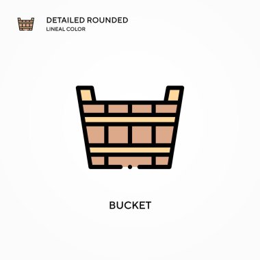 Kova vektör simgesi. Modern vektör illüstrasyon kavramları. Düzenlemesi ve kişiselleştirmesi kolay.