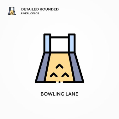Bowling şeridi vektör simgesi. Modern vektör illüstrasyon kavramları. Düzenlemesi ve kişiselleştirmesi kolay.
