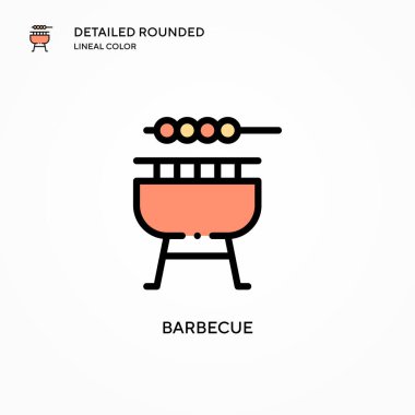 Barbekü vektör simgesi. Modern vektör illüstrasyon kavramları. Düzenlemesi ve kişiselleştirmesi kolay.