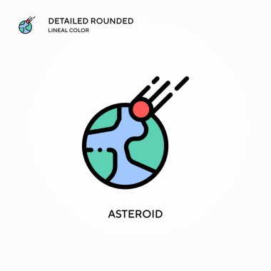 Göktaşı vektör simgesi. Modern vektör illüstrasyon kavramları. Düzenlemesi ve kişiselleştirmesi kolay.