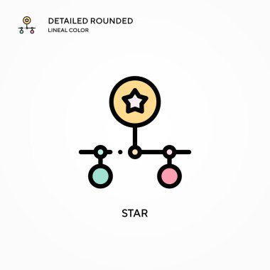 Yıldız vektör simgesi. Modern vektör illüstrasyon kavramları. Düzenlemesi ve kişiselleştirmesi kolay.