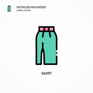 Etek vektör simgesi. Modern vektör illüstrasyon kavramları. Düzenlemesi ve kişiselleştirmesi kolay.