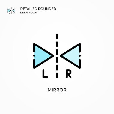 Ayna vektör simgesi. Modern vektör illüstrasyon kavramları. Düzenlemesi ve kişiselleştirmesi kolay.