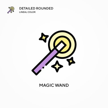Sihirli değnek vektör simgesi. Modern vektör illüstrasyon kavramları. Düzenlemesi ve kişiselleştirmesi kolay.