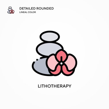 Litoterapi vektör simgesi. Modern vektör illüstrasyon kavramları. Düzenlemesi ve kişiselleştirmesi kolay.