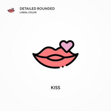 Öpücük vektör simgesi. Modern vektör illüstrasyon kavramları. Düzenlemesi ve kişiselleştirmesi kolay.