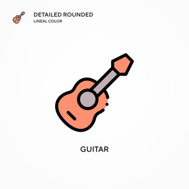 Gitar vektör simgesi. Modern vektör illüstrasyon kavramları. Düzenlemesi ve kişiselleştirmesi kolay.