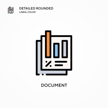 Belge vektör simgesi. Modern vektör illüstrasyon kavramları. Düzenlemesi ve kişiselleştirmesi kolay.
