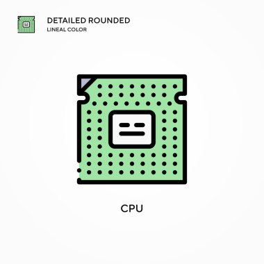 İşlemci vektör simgesi. Modern vektör illüstrasyon kavramları. Düzenlemesi ve kişiselleştirmesi kolay.