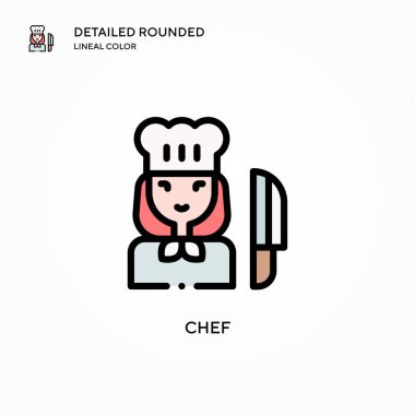 Şef vektör simgesi. Modern vektör illüstrasyon kavramları. Düzenlemesi ve kişiselleştirmesi kolay.