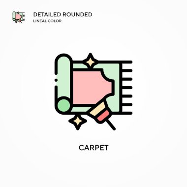 Halı vektör simgesi. Modern vektör illüstrasyon kavramları. Düzenlemesi ve kişiselleştirmesi kolay.