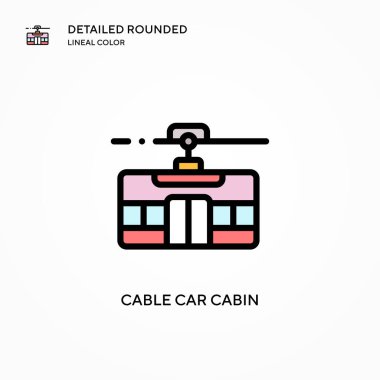 Kablo kabin vektör simgesi. Modern vektör illüstrasyon kavramları. Düzenlemesi ve kişiselleştirmesi kolay.