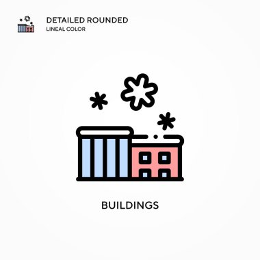 Bina vektör simgesi. Modern vektör illüstrasyon kavramları. Düzenlemesi ve kişiselleştirmesi kolay.