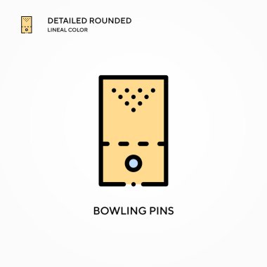 Bowling lobutları vektör simgesi. Modern vektör illüstrasyon kavramları. Düzenlemesi ve kişiselleştirmesi kolay.