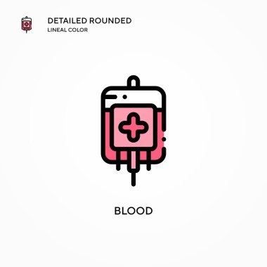 Kan vektör ikonu. Modern vektör illüstrasyon kavramları. Düzenlemesi ve kişiselleştirmesi kolay.