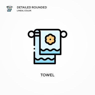 Havlu vektör simgesi. Modern vektör illüstrasyon kavramları. Düzenlemesi ve kişiselleştirmesi kolay.