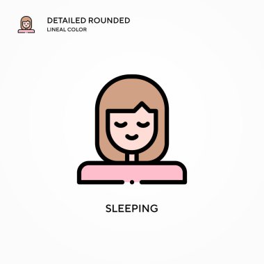 Uyuyan vektör simgesi. Modern vektör illüstrasyon kavramları. Düzenlemesi ve kişiselleştirmesi kolay.