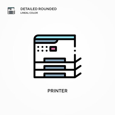 Yazıcı vektör simgesi. Modern vektör illüstrasyon kavramları. Düzenlemesi ve kişiselleştirmesi kolay.