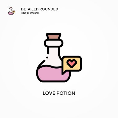 Aşk iksiri vektör simgesi. Modern vektör illüstrasyon kavramları. Düzenlemesi ve kişiselleştirmesi kolay.