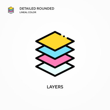Katman vektör simgesi. Modern vektör illüstrasyon kavramları. Düzenlemesi ve kişiselleştirmesi kolay.