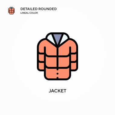 Ceket vektör simgesi. Modern vektör illüstrasyon kavramları. Düzenlemesi ve kişiselleştirmesi kolay.