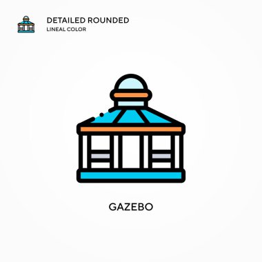 Çardak vektör simgesi. Modern vektör illüstrasyon kavramları. Düzenlemesi ve kişiselleştirmesi kolay.