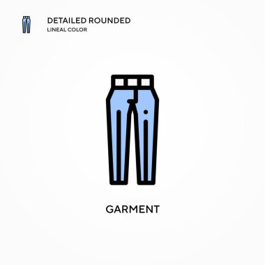 Garment vektör simgesi. Modern vektör illüstrasyon kavramları. Düzenlemesi ve kişiselleştirmesi kolay.