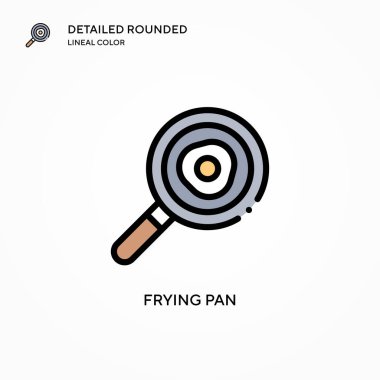 Tava vektör simgesi kızartılıyor. Modern vektör illüstrasyon kavramları. Düzenlemesi ve kişiselleştirmesi kolay.