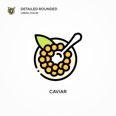 Havyar vektör simgesi. Modern vektör illüstrasyon kavramları. Düzenlemesi ve kişiselleştirmesi kolay.