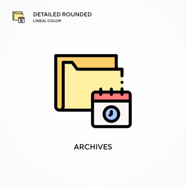 Arşiv vektör simgesi. Modern vektör illüstrasyon kavramları. Düzenlemesi ve kişiselleştirmesi kolay.
