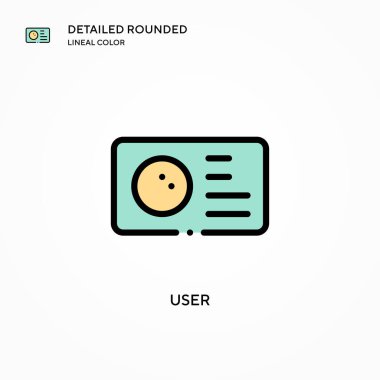 Kullanıcı vektör simgesi. Modern vektör illüstrasyon kavramları. Düzenlemesi ve kişiselleştirmesi kolay.