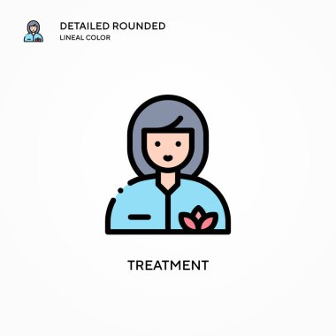 Tedavi vektör simgesi. Modern vektör illüstrasyon kavramları. Düzenlemesi ve kişiselleştirmesi kolay.