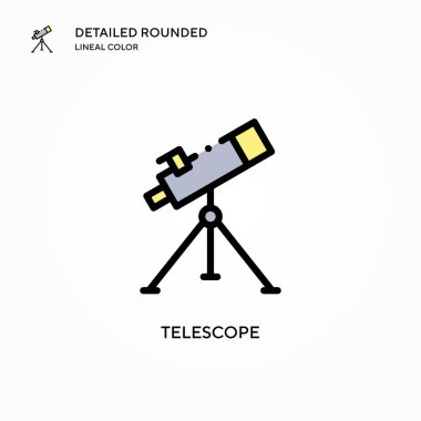 Teleskop vektör simgesi. Modern vektör illüstrasyon kavramları. Düzenlemesi ve kişiselleştirmesi kolay.
