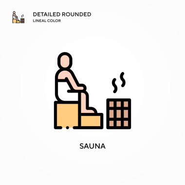 Sauna vektör simgesi. Modern vektör illüstrasyon kavramları. Düzenlemesi ve kişiselleştirmesi kolay.