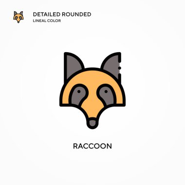 Rakun vektör ikonu. Modern vektör illüstrasyon kavramları. Düzenlemesi ve kişiselleştirmesi kolay.