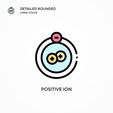 Pozitif iyon vektör simgesi. Modern vektör illüstrasyon kavramları. Düzenlemesi ve kişiselleştirmesi kolay.