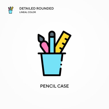 Kalem kutusu vektör simgesi. Modern vektör illüstrasyon kavramları. Düzenlemesi ve kişiselleştirmesi kolay.