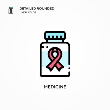 İlaç vektör simgesi. Modern vektör illüstrasyon kavramları. Düzenlemesi ve kişiselleştirmesi kolay.