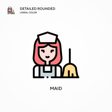 Hizmetçi vektör simgesi. Modern vektör illüstrasyon kavramları. Düzenlemesi ve kişiselleştirmesi kolay.