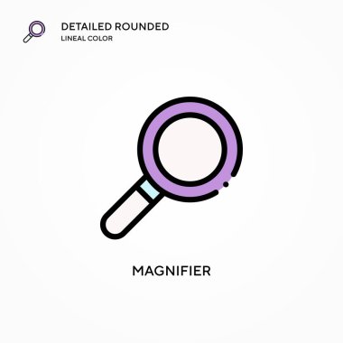 Büyüteç vektör simgesi. Modern vektör illüstrasyon kavramları. Düzenlemesi ve kişiselleştirmesi kolay.