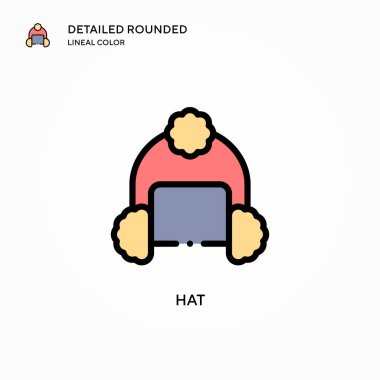 Şapka vektör simgesi. Modern vektör illüstrasyon kavramları. Düzenlemesi ve kişiselleştirmesi kolay.