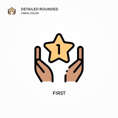 İlk vektör simgesi. Modern vektör illüstrasyon kavramları. Düzenlemesi ve kişiselleştirmesi kolay.