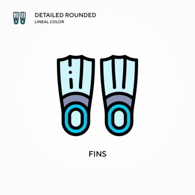 Fins vektör simgesi. Modern vektör illüstrasyon kavramları. Düzenlemesi ve kişiselleştirmesi kolay.