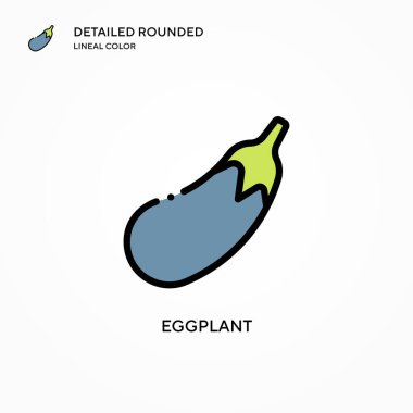 Patlıcan vektör simgesi. Modern vektör illüstrasyon kavramları. Düzenlemesi ve kişiselleştirmesi kolay.