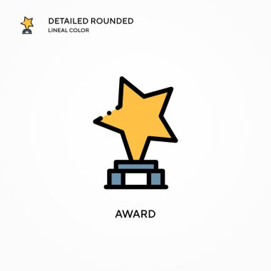 Ödül vektör ikonu. Modern vektör illüstrasyon kavramları. Düzenlemesi ve kişiselleştirmesi kolay.